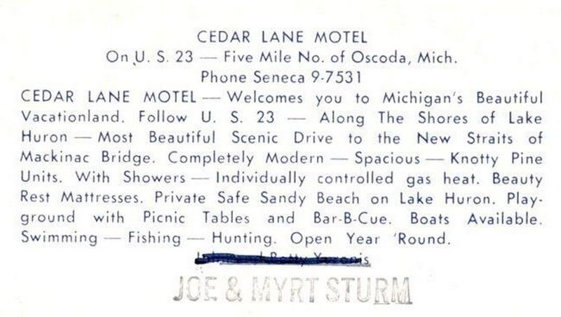 Cedar Lane Motel - Postcard